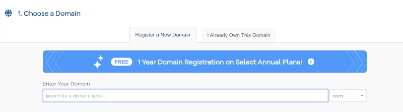 Choose a Domain at hostgator